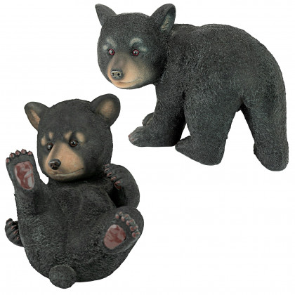 Toscano - Set of 2 Roly-Poly Black Bear Cub Statues