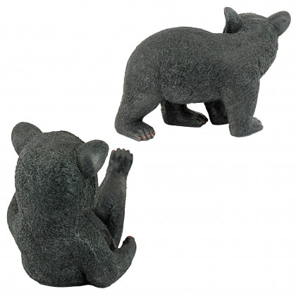 Toscano - Set of 2 Roly-Poly Black Bear Cub Statues