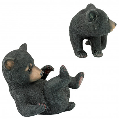 Toscano - Set of 2 Roly-Poly Black Bear Cub Statues