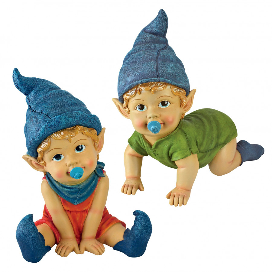 Toscano - Archibald and Blaze the Baby Gnome Statues