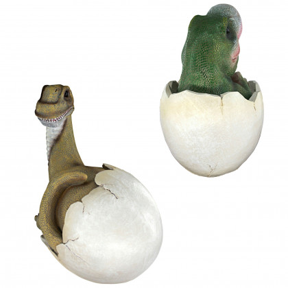 Toscano - Set of 2 Baby Dinosaur Egg Hatchling Statues