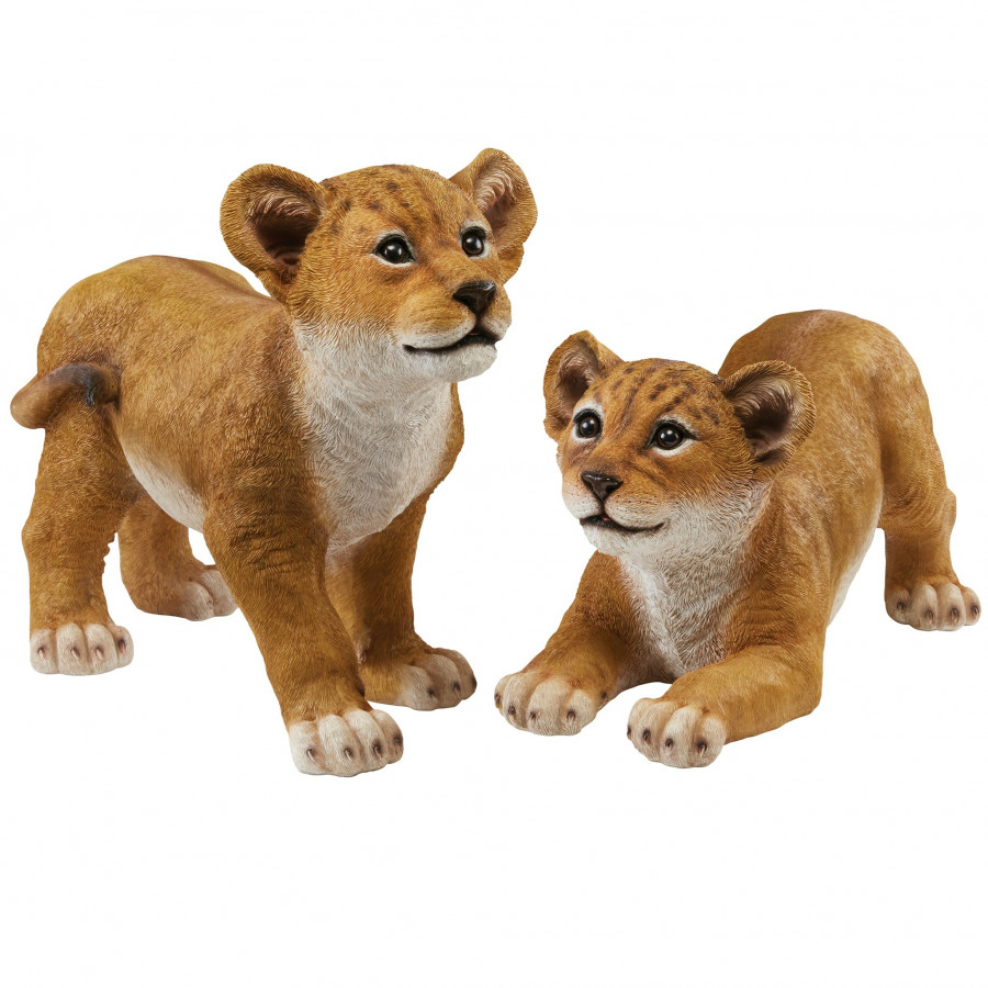 Toscano - Lion Cubs of the Sahara Animal Statues Complete Set