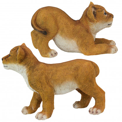 Toscano - Lion Cubs of the Sahara Animal Statues Complete Set