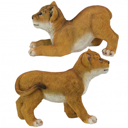 Toscano - Lion Cubs of the Sahara Animal Statues Complete Set