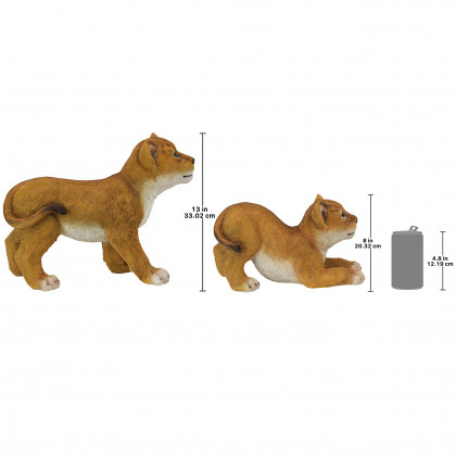 Toscano - Lion Cubs of the Sahara Animal Statues Complete Set