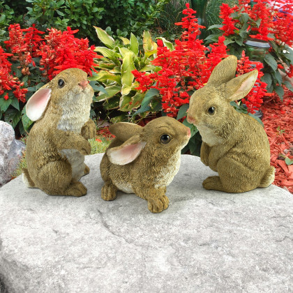 Toscano - Set of 6 The Bunny Den Garden Rabbit Statue