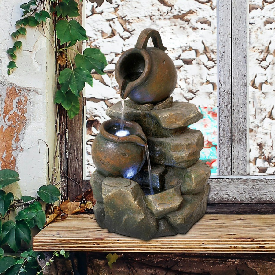 Toscano - LaTaverna Cascading Urns Illuminated Garden Fountain
