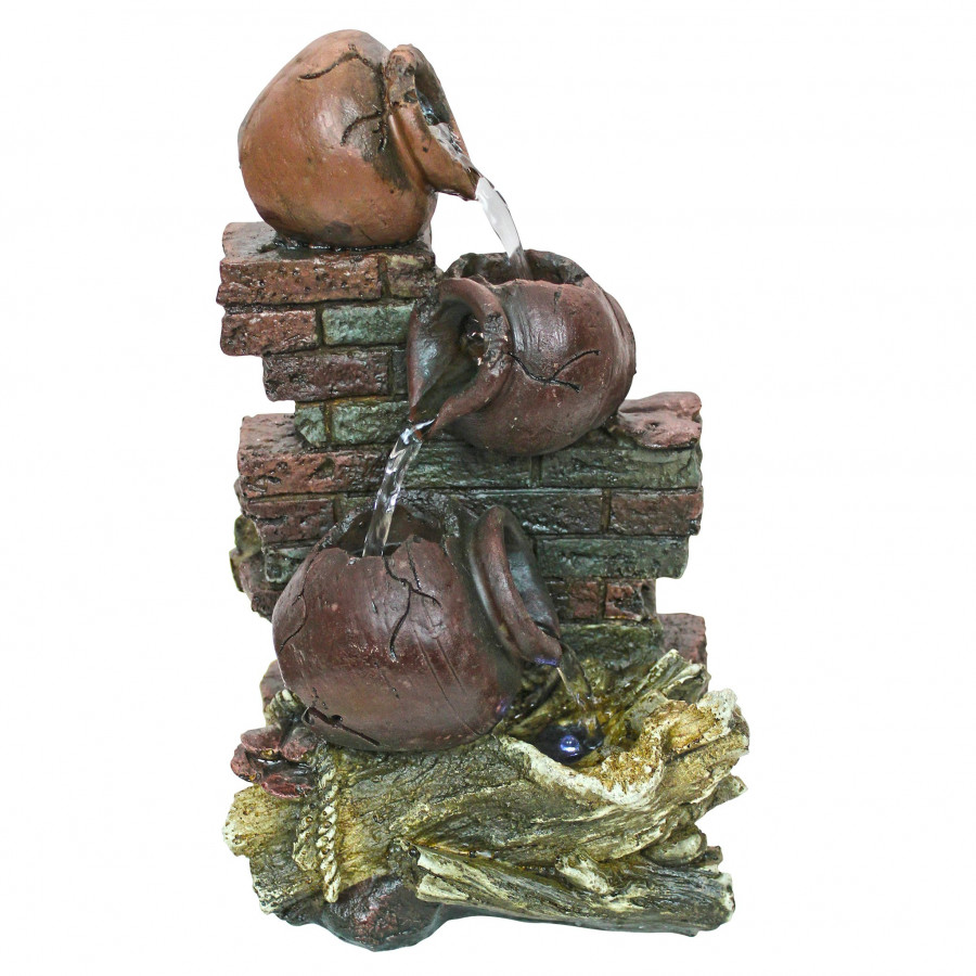 Toscano - Villa La Piccolina Cascading Urns Illuminated Tabletop Fountain