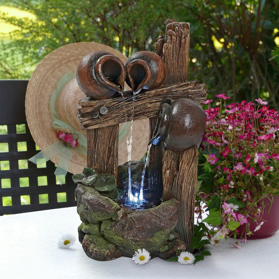 Toscano - The Cascading Urns of Ravello Illuminated Garden Fountain
