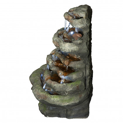 Toscano - Ribbon Ridge Cascading Waterfall Illuminated Garden Fountain