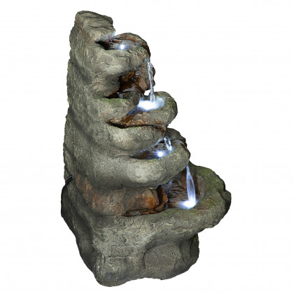 Toscano - Ribbon Ridge Cascading Waterfall Illuminated Garden Fountain