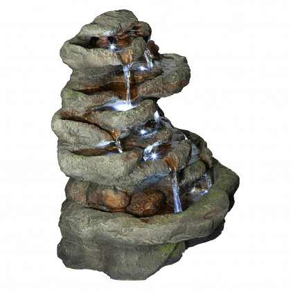 Toscano - Ribbon Ridge Cascading Waterfall Illuminated Garden Fountain