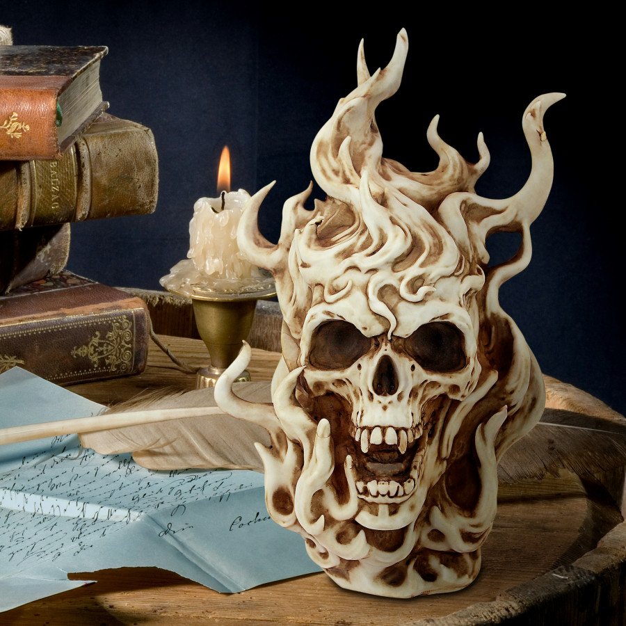 Toscano - Hell Flames Gothic Vampire Skull Statue