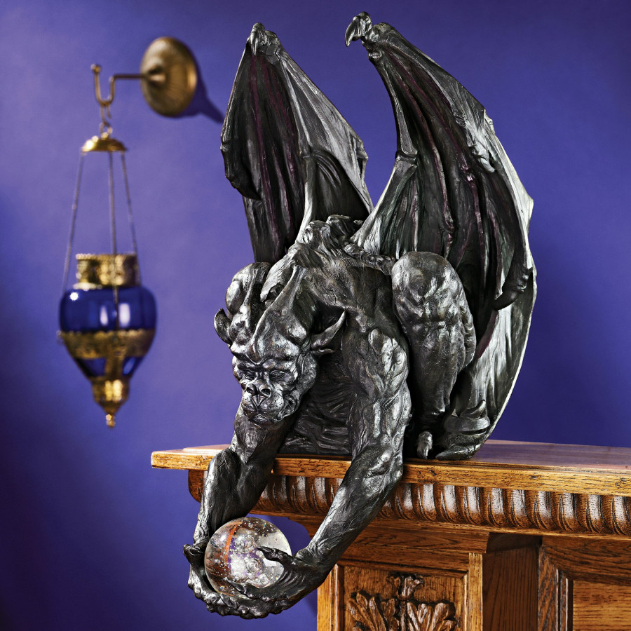 Toscano - ClutchKeeper of the Mystic Orb Gargoyle Sitter Statue