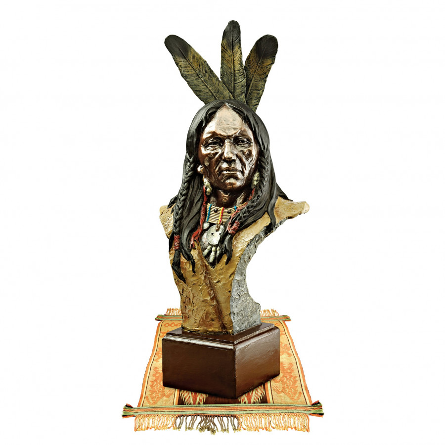 Toscano - Noble Native American Chief Bust Statue