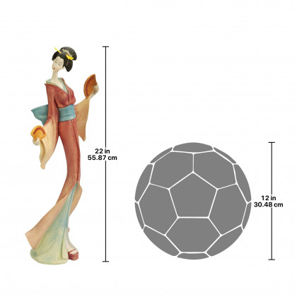 Toscano Japanese Maiko Geisha Fan Dancer Statues - Oyuki