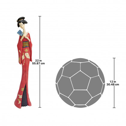 Toscano Japanese Maiko Geisha Fan Dancer Statues - Teruha