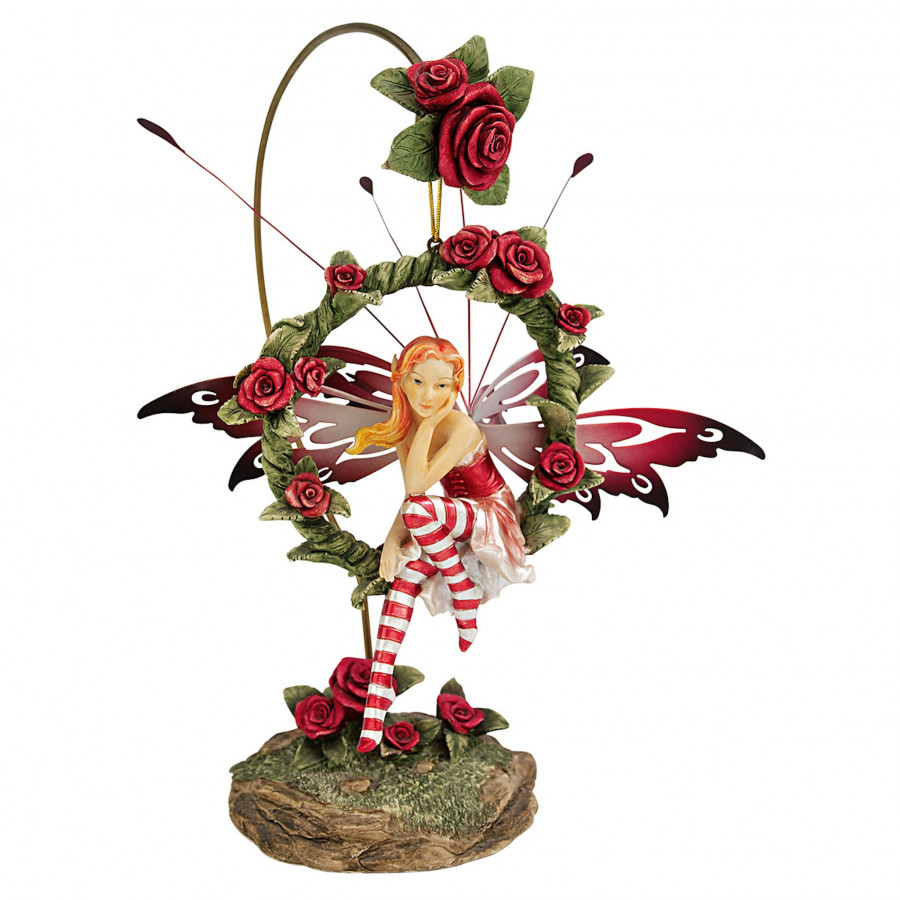 Toscano - Radiant Rose Dangling Fairy Sculpture with Stand