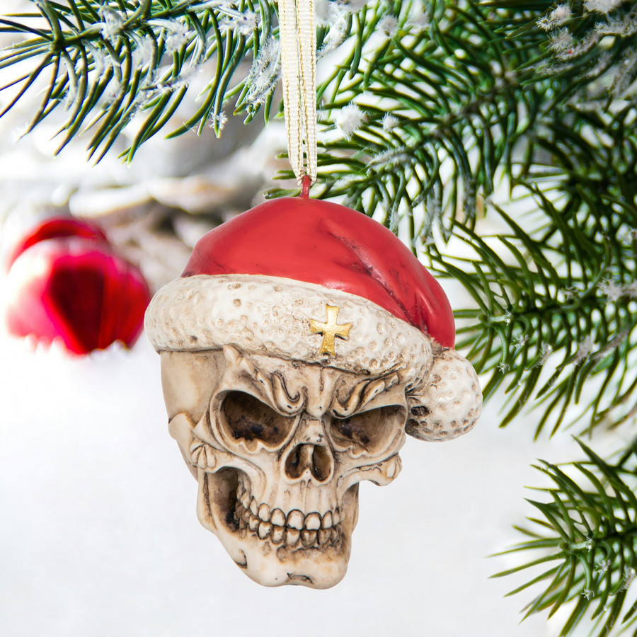 Toscano - Skelly Claus II Holiday Skeleton Ornament