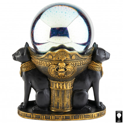 Toscano - Bastet Cat Goddess Cosmic Sphere Illuminated Statue