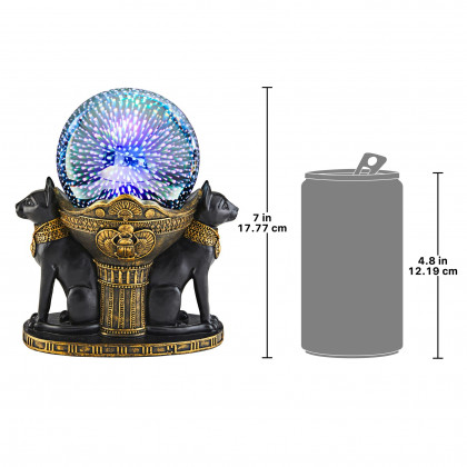 Toscano - Bastet Cat Goddess Cosmic Sphere Illuminated Statue