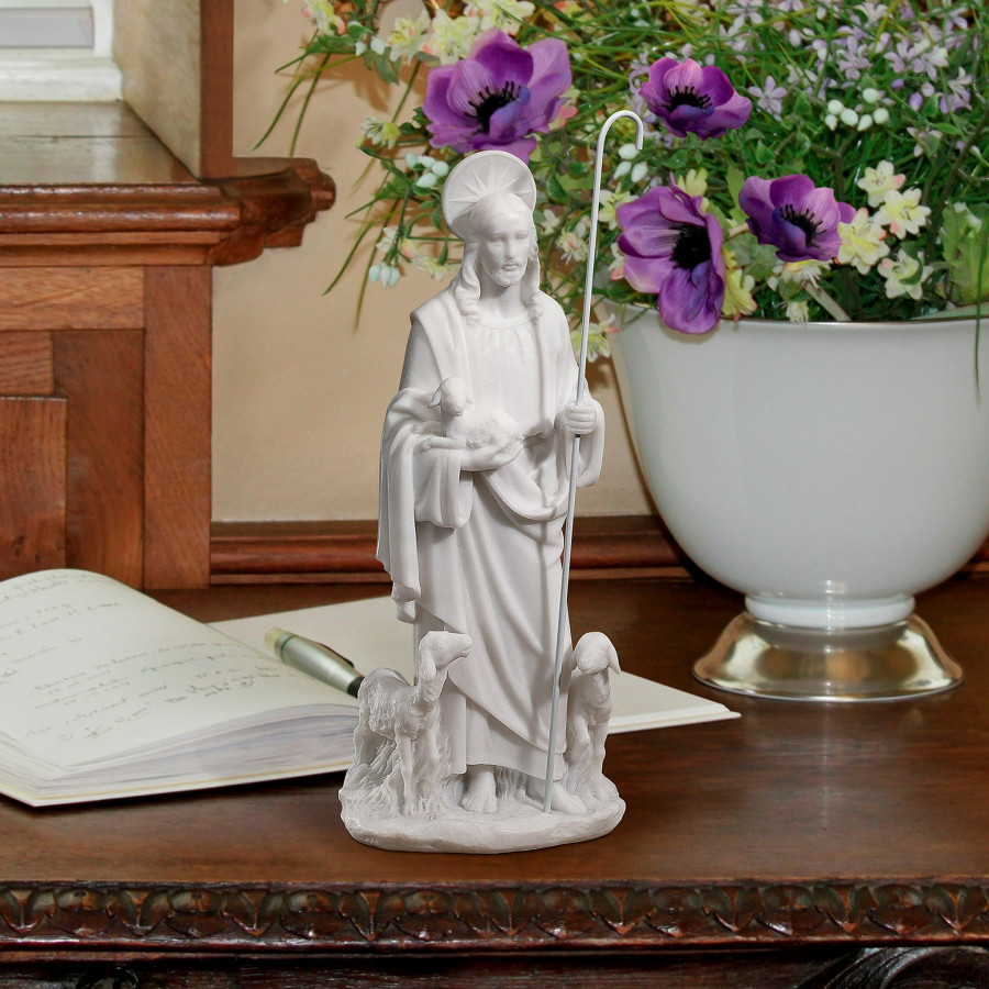 Toscano - Jesus the Good Shepherd Marble Resin Statue Desktop