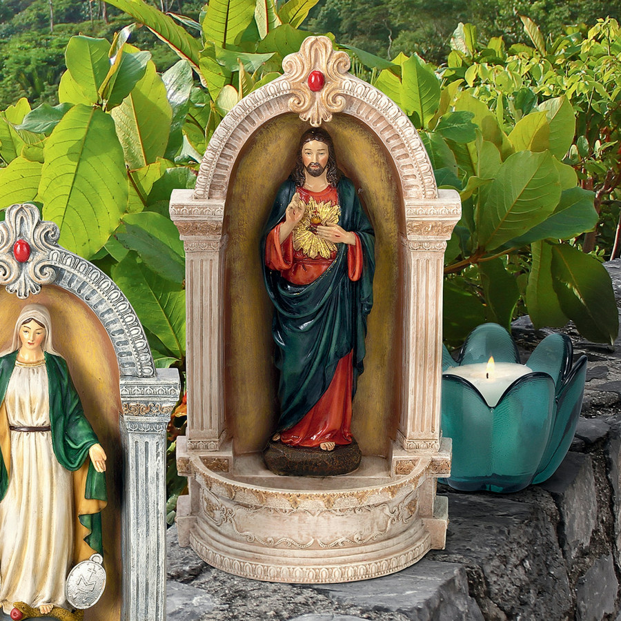 Toscano - Sacred Heart of Jesus Italian-Style Font Statue