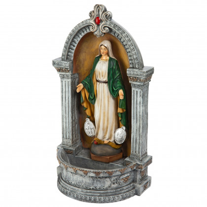 Toscano - Virgin Mary of the Miraculous Medal Italian-Style Font Statue