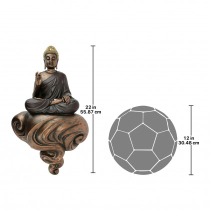 Toscano - Enlightened Buddha on a Cloud Floating Wall Sculpture