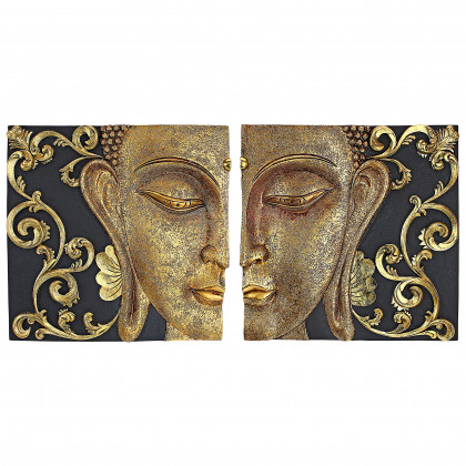Toscano - Mirrored Nirvana Dual Buddha Asian Wall Sculpture