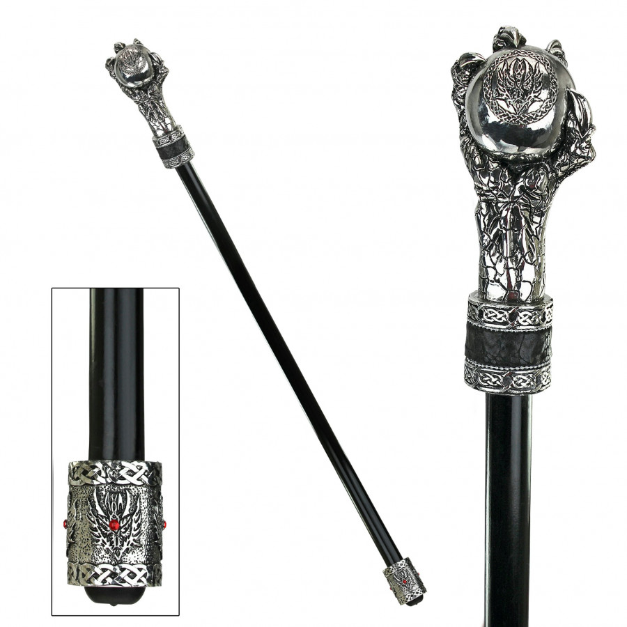 Toscano - Dragonsthorne Dragons Grasp Gothic Walking Stick