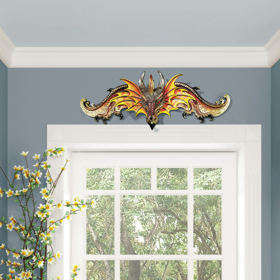 Toscano - Dragon of Kingsbridge Manor Sculptural Wall Pediment