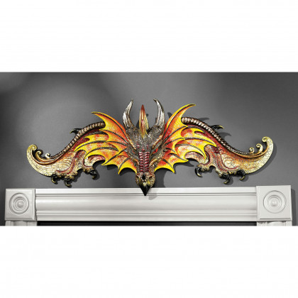 Toscano - Dragon of Kingsbridge Manor Sculptural Wall Pediment
