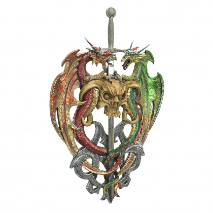 Toscano - Hell-Bent Dragon Protectors of the Gothic Sword Wall Sculpture