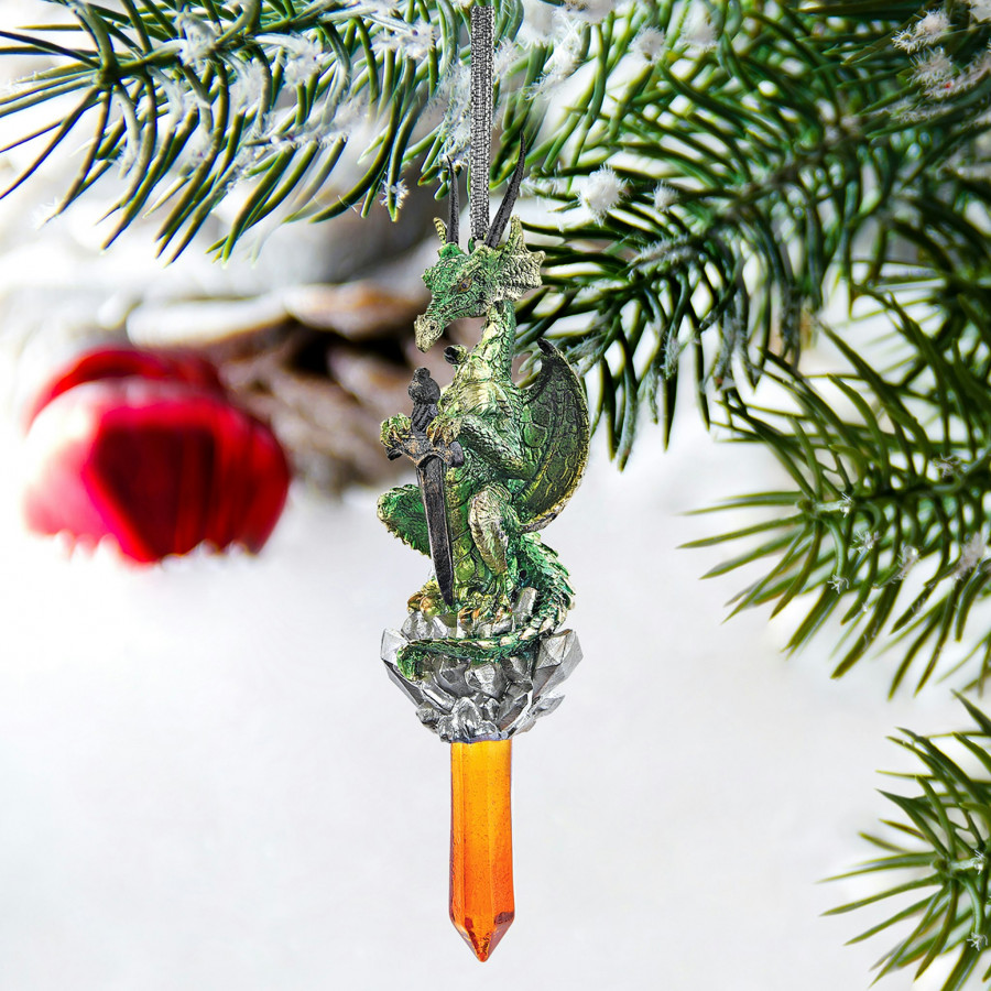 Toscano - Cicles, the Gothic Dragon Collectible Holiday Ornament