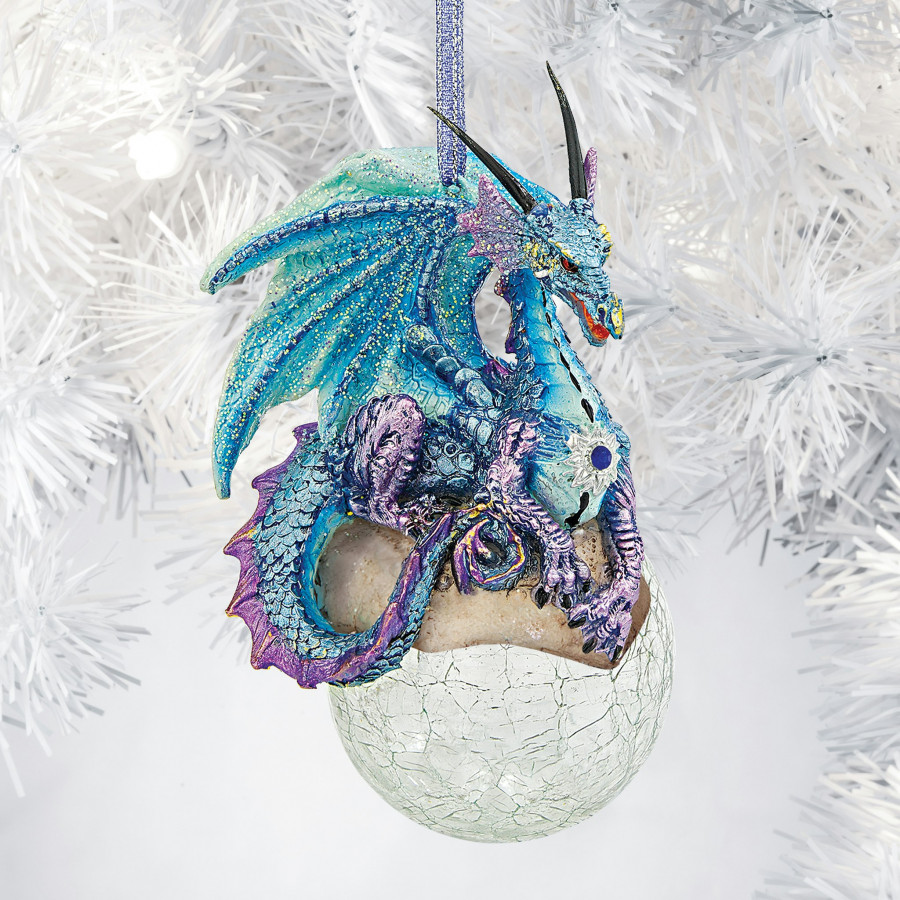 Toscano - Frost, the Gothic Dragon Holiday Ornament