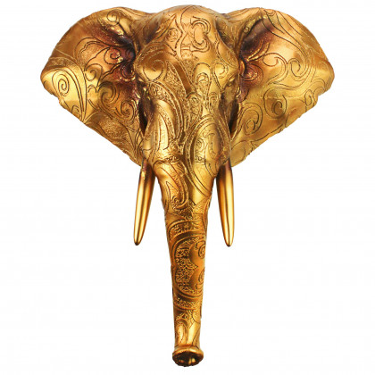 Toscano - Good Fortune Golden Mandala Elephant Wall Sculpture