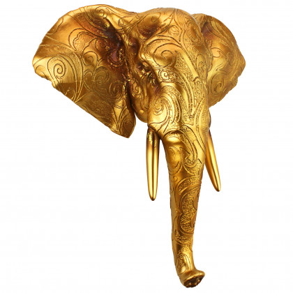 Toscano - Good Fortune Golden Mandala Elephant Wall Sculpture