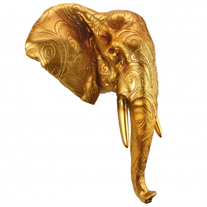 Toscano - Good Fortune Golden Mandala Elephant Wall Sculpture