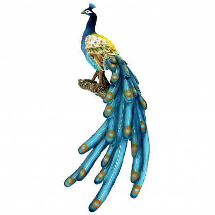 Toscano - Fine Feathers Perching Peacock Wall Sculpture