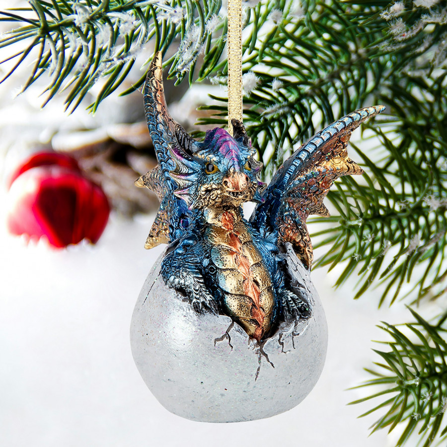 Toscano - Hard Boiled Dragon Hatchling Holiday Ornament