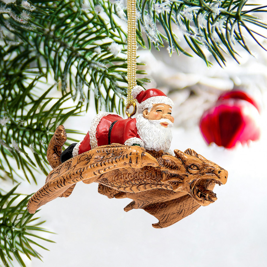 Toscano - Santa and the Snowdragon 2020 Holiday Gothic Ornament