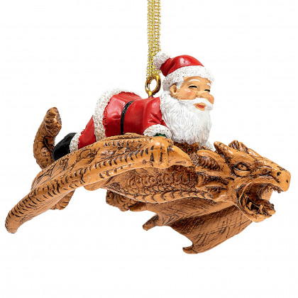 Toscano - Santa and the Snowdragon 2020 Holiday Gothic Ornament