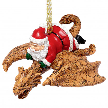 Toscano - Santa and the Snowdragon 2020 Holiday Gothic Ornament