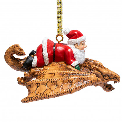 Toscano - Santa and the Snowdragon 2020 Holiday Gothic Ornament