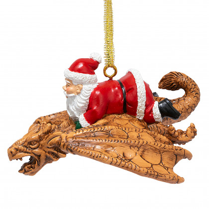 Toscano - Santa and the Snowdragon 2020 Holiday Gothic Ornament