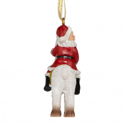 Toscano - Santa New Xmas Ride Llama Holiday Ornament