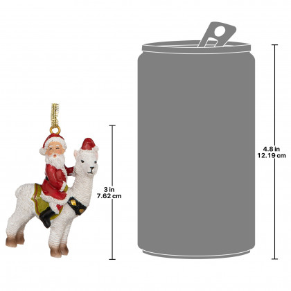 Toscano - Santa New Xmas Ride Llama Holiday Ornament
