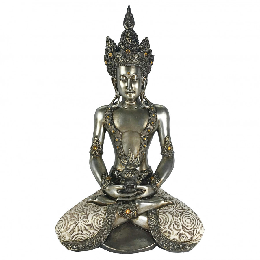 Toscano - Silver Tibetan Avalokitesvara Buddha Statue