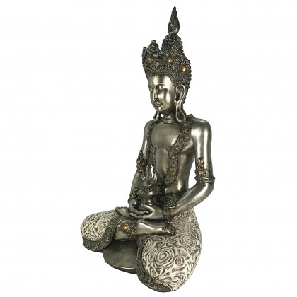 Toscano - Silver Tibetan Avalokitesvara Buddha Statue